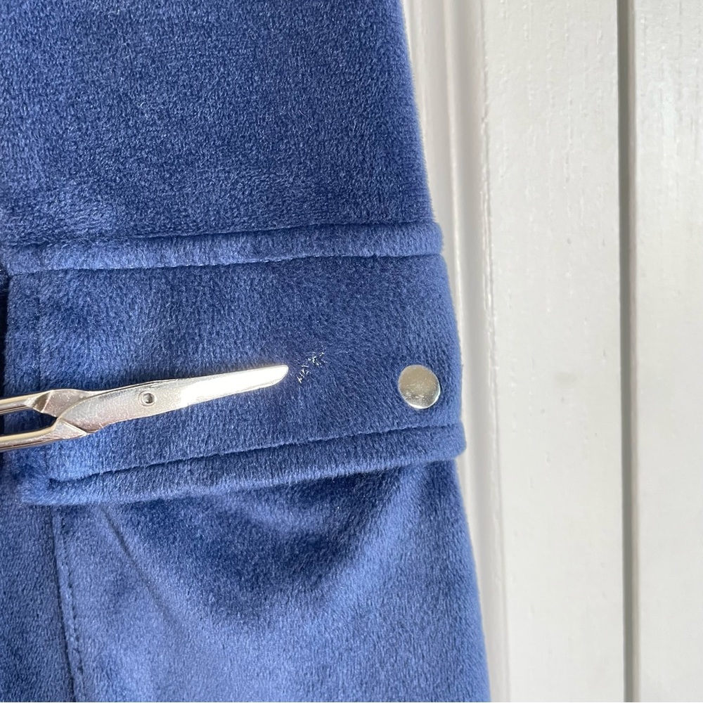 y2k 2000s Juicy Couture Cargo Utilty Velour Track Pants Women’s S Blue Big Bling - Picture 5 of 16